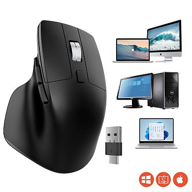 Delton S18 Wireless Mouse & Charging Mouse Pad Bundle, Black