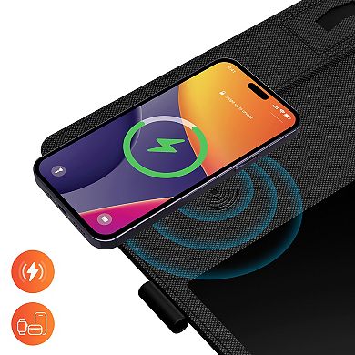 Delton S18 Wireless Mouse & Charging Mouse Pad Bundle, Black