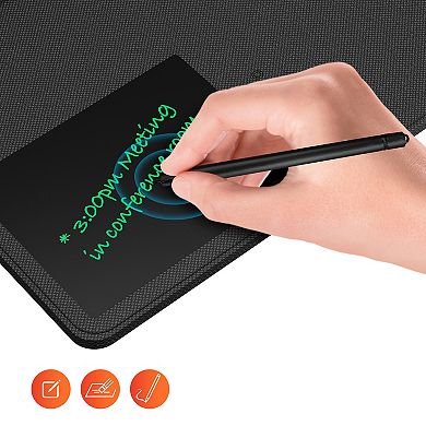 Delton S38 Ergonomic Wireless Computer Mouse & Mouse Pad with Qi Wireless Charging Pad, Black