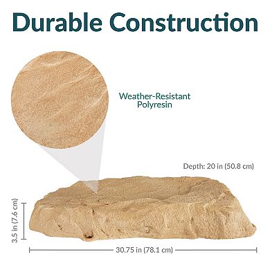 Sunnydaze Outdoor Polyresin Landscape Rock Septic Cover with Stakes
