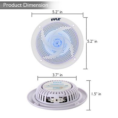 Pyle Marine Speakers - 6.5 Inch 2 Way Waterproof