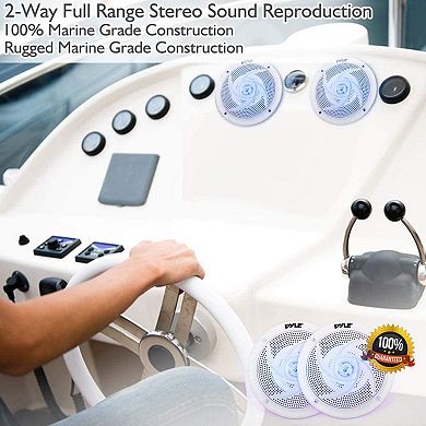 Pyle Marine Speakers - 6.5 Inch 2 Way Waterproof