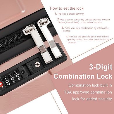 20 Inch Hardshell Carry-On Luggage with 2 Packing Cubes