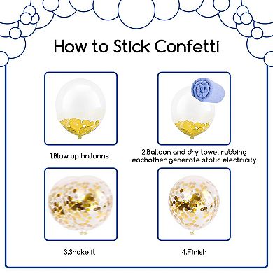 Gold Confetti Balloons Arch Set 124pcs Wedding, Shower or Grad Party Balloon set