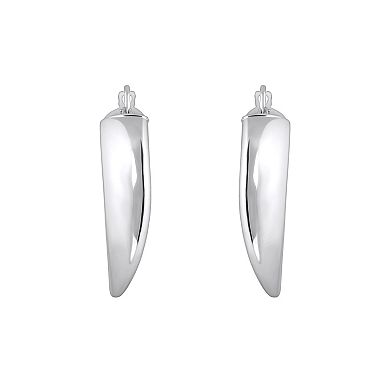 ITALIAN LUSTER Sterling Silver Tapered Hoop Earrings