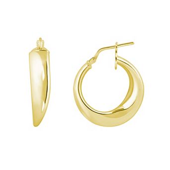 ITALIAN LUSTER Sterling Silver Tapered Hoop Earrings