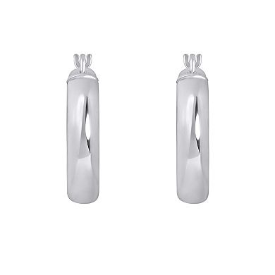 ITALIAN LUSTER Sterling Silver Hoop Earrings