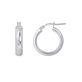 ITALIAN LUSTER Sterling Silver Hoop Earrings