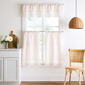 Peri Bahia Light Filtering 3 pc Valance & Tier Set