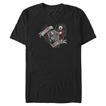 Big & Tall Disney's The Nightmare Before Christmas Jack & Sally Love Never Dies Graphic Tee