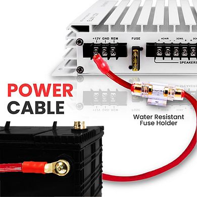 Pyle Marine Grade 8 Gauge Amplifier Installation Kit - Waterproof Stereo Audio Wiring Kit - 1ct