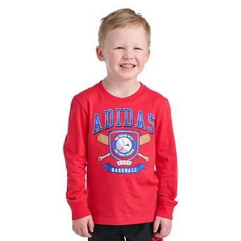 Toddler Boy adidas Long Sleeve Baseball Graphic Tee