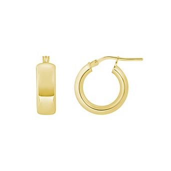 ITALIAN LUSTER Sterling Silver Small Hoop Earrings