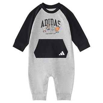 Baby Boy adidas Long Sleeve Color Block Sport Bodysuit