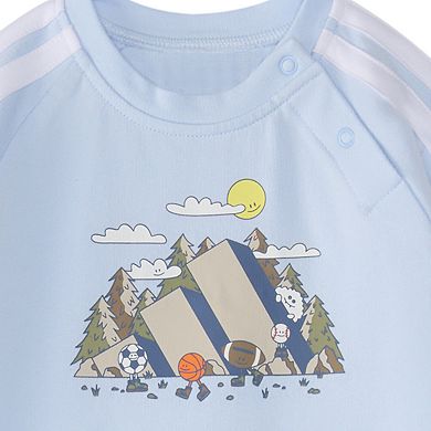 Baby Boy adidas Long Sleeve 3-Stripe Mountain Coverall