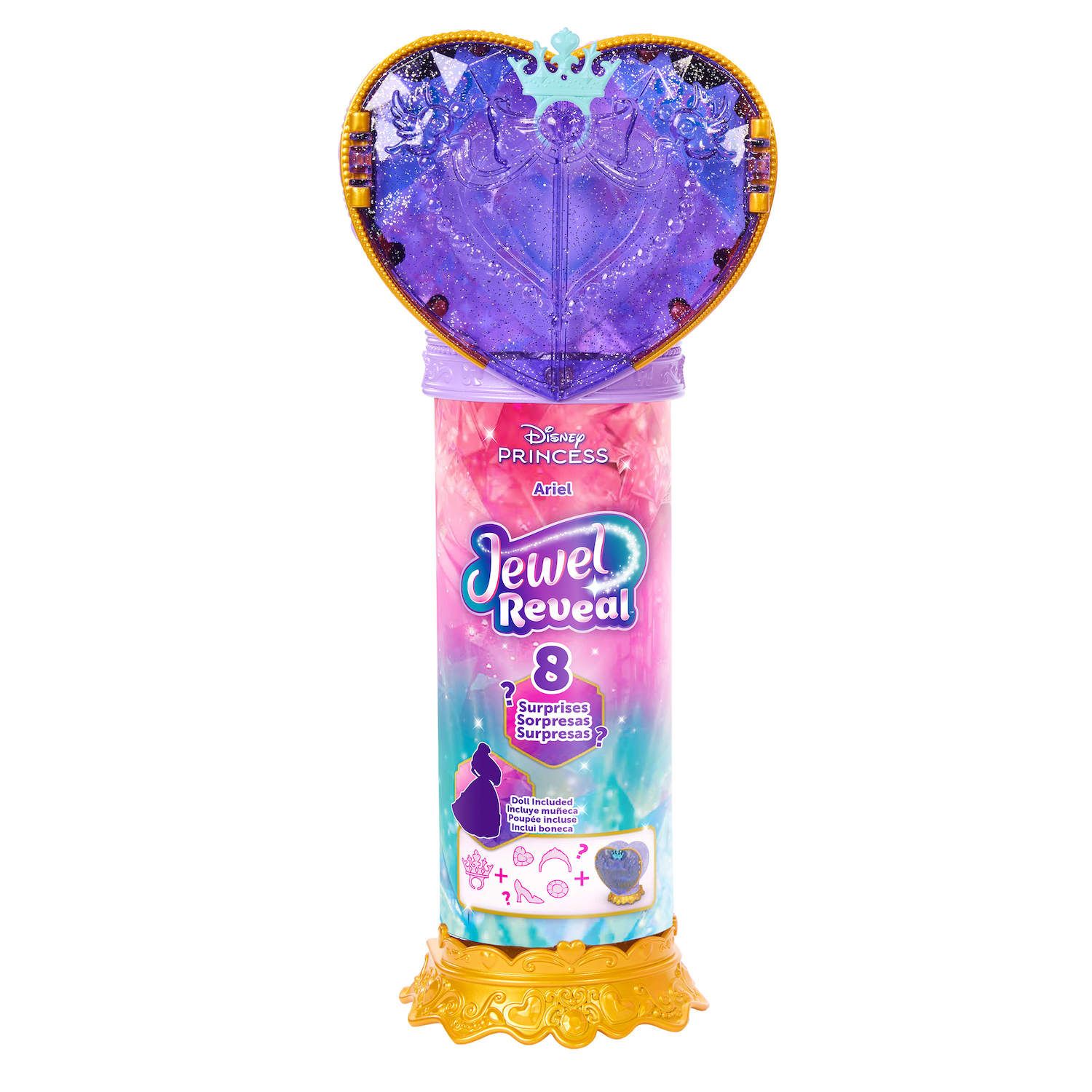 Детская кукла Disney Princess Jewel Reveal Ariel w/ 8 Surprises & 10 Accessories — фото 6