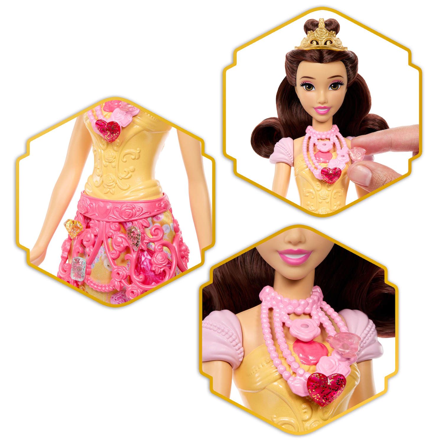 Детская кукла Disney Princess Jewel Reveal Belle w/ 8 Surprises & Gem Box — фото 3