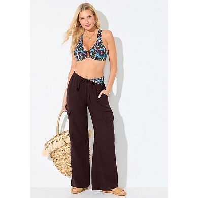 Swimsuits for All Women's Cotton Gauze Cargo Pant