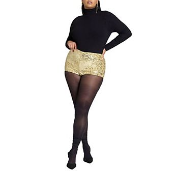 ELOQUII Women's Plus Size Sequin Hot Short