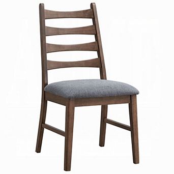 Mea Dining Side Chair Set of 2, Slatted Back, Linen Seat