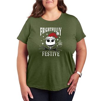 Plus Size Disney's The Nightmare Before Christmas Frightfully Festive Jack Skellington Graphic Tee