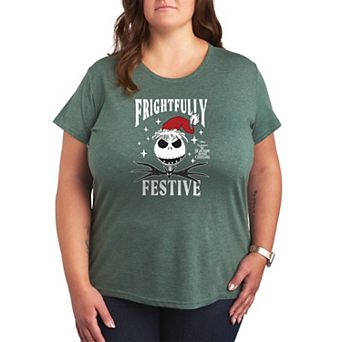 Plus Size Disney's The Nightmare Before Christmas Frightfully Festive Jack Skellington Graphic Tee