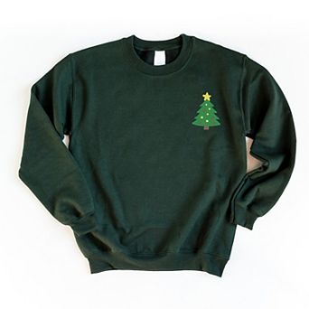 Embroidered Christmas Tree With Ornaments - Women's Graphic Sweatshirt