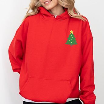 Embroidered Christmas Tree With Ornaments - Women's Graphic Hoodie