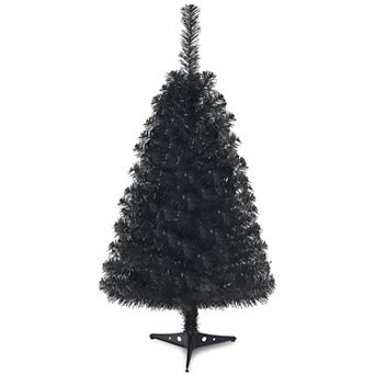 Gymax 3 Ft Un-lit Black Halloween Tree Artificial Tabletop Christmas Tree