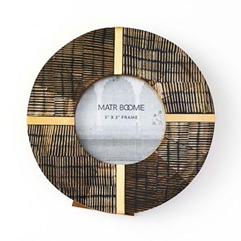 Kerala 3x3 Picture Frame - Carved Horn, Brass Inlay