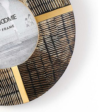 Kerala 3x3 Picture Frame - Carved Horn, Brass Inlay