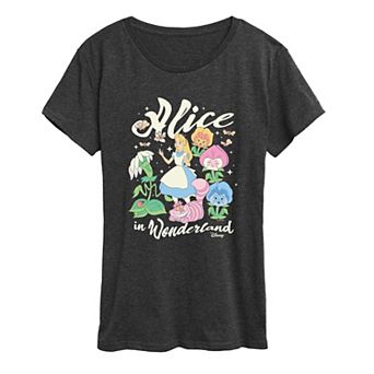 Women's Disney's Alice In Wonderland Flowers Graphic Tee