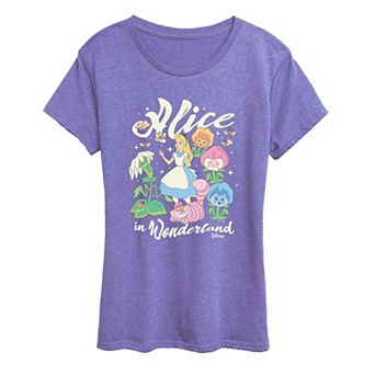 Women's Disney's Alice In Wonderland Flowers Graphic Tee