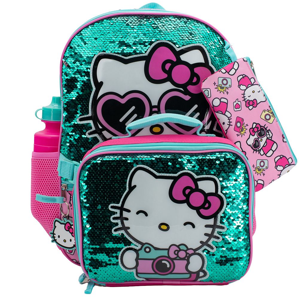 Hello Kitty 5-Piece Backpack Set With Water Bottle & Lunch Bag