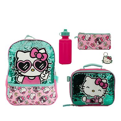 Hello Kitty 5-Piece Backpack Set With Water Bottle & Lunch Bag