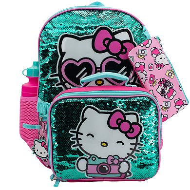 Hello Kitty 5-Piece Backpack Set With Water Bottle & Lunch Bag