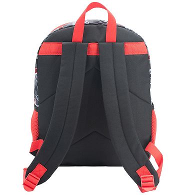 Hot Wheels 5-Piece Backpack Set with Mesh Pockets & Adjustable Straps