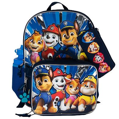 Paw Patrol 5-Piece Backpack Set with Padded Straps & Multiple Compartments