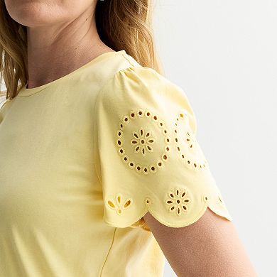 Women's Croft & Barrow® Eyelet Sleeve Top