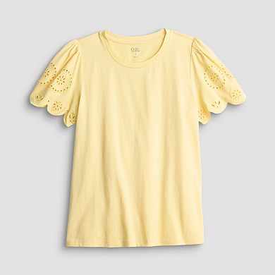 Women's Croft & Barrow® Eyelet Sleeve Top