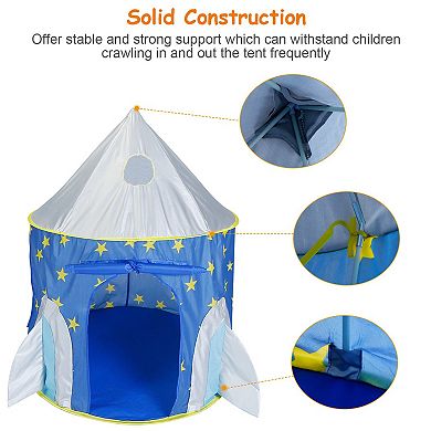 3-in-1 Kids Play Tent with Crawl Tunnel & Ball Pit Foldable Pop-Up Tent Set with Storage Bag