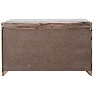 Whisen Fully Assembled Storage Bench with Removable Cushion, Removable Basket and 2 Drawers