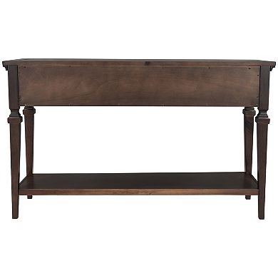 Whisen Classic Retro Style Console Table with Three Top Drawers and Open Style Bottom Shelf