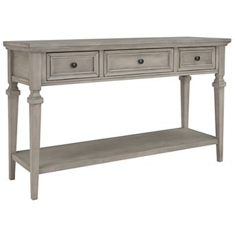 Whisen Classic Retro Style Console Table with Three Top Drawers and Open Style Bottom Shelf
