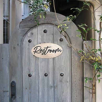 Wooden Restroom Sign - 17"x8"