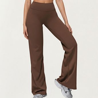 Women's High Waist Flare Yoga Pants with Stretch Fabric and Smooth Compression Fit