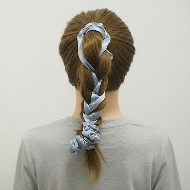 2-Piece Satin Elastic Curling Ribbon with Extended Ties for Heatless Waves