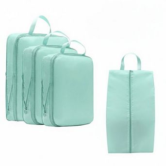 4 pc Compression Packing Cube Set with Zipper Closure and Carry Handles