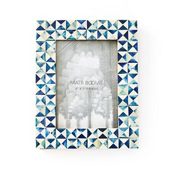 Varuna 5x7 Cobalt Picture Frame - Carved Bone