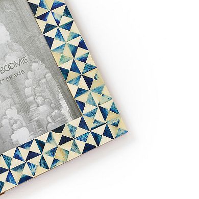 Varuna 5x7 Cobalt Picture Frame - Carved Bone